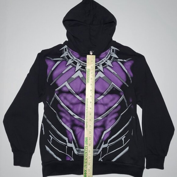 Marvel Black Panther Youth Black and Purple Hooded Jacket Size Medium 10/12 - Picture 12 of 13